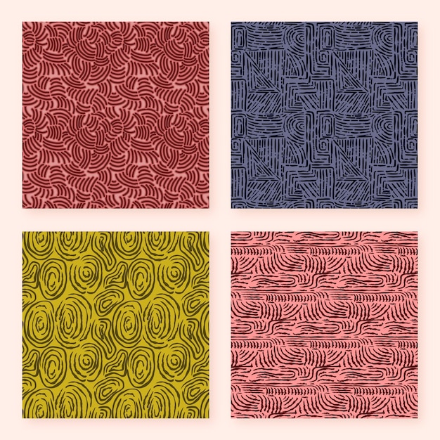 Collection De Motifs De Lignes Arrondies