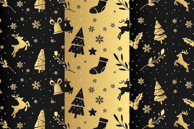 Collection De Motifs De Noël Dorés