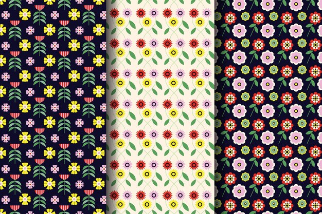 Collection de motifs de printemps plat belle