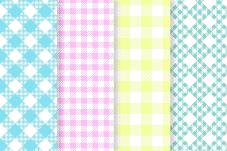 Vecteur gratuit collection de motifs vichy pastel