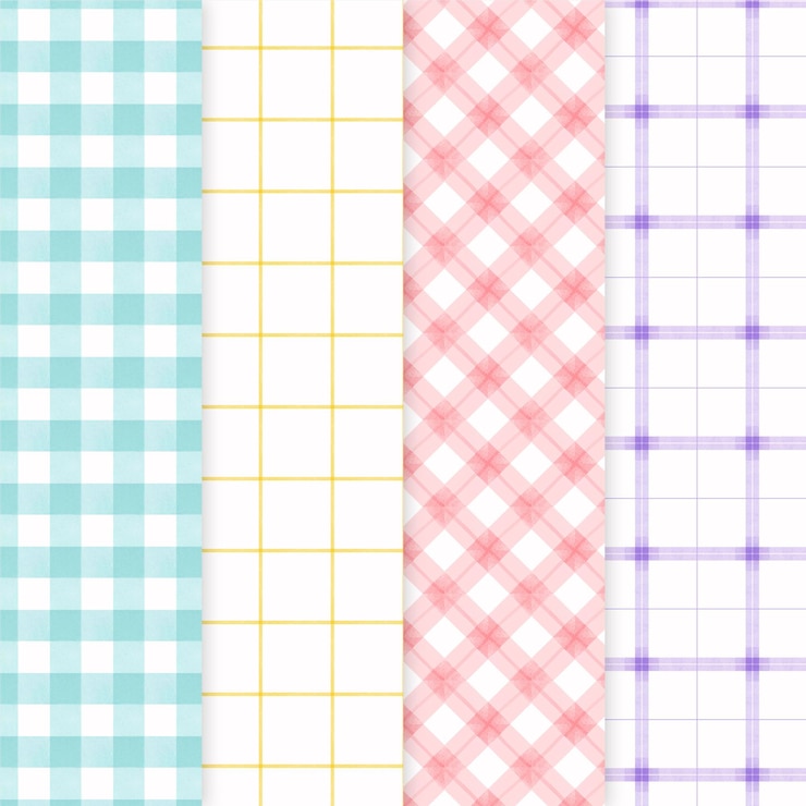 Vecteur gratuit collection de motifs vichy pastel