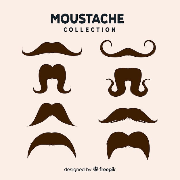 Vecteur gratuit collection de moustache