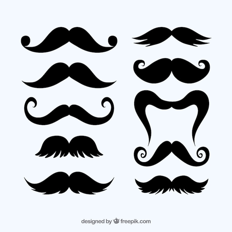 Vecteur gratuit collection de moustaches