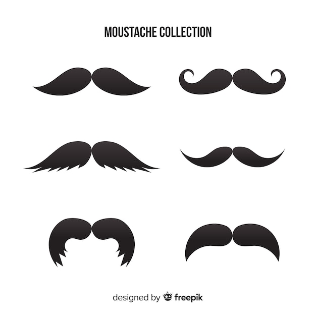 Vecteur gratuit collection movember moustache