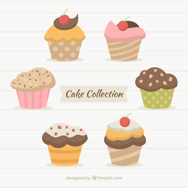 Vecteur gratuit collection de muffins