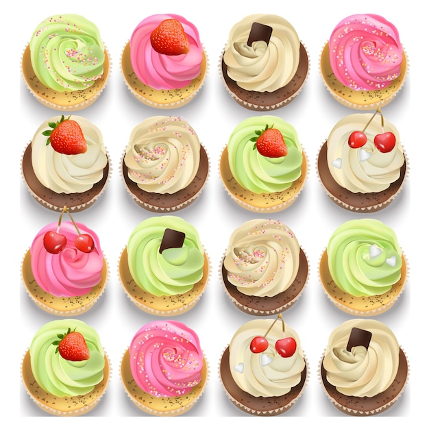 Collection Multicolore de Cupcake