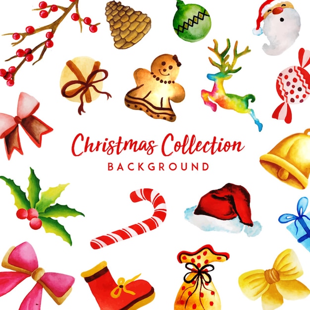 Collection de Noël aquarelle