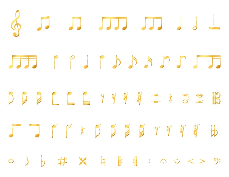 Vecteur gratuit collection d&#39;une note de musique