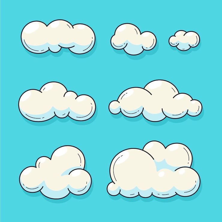 Vecteur gratuit collection de nuages de dessin animé