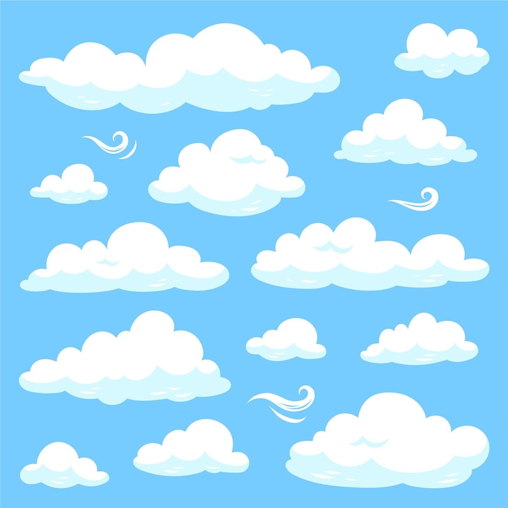 Vecteur gratuit collection de nuages de dessin animé