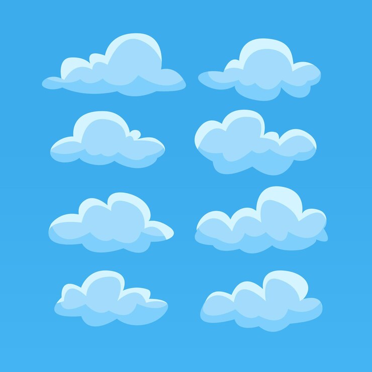 Vecteur gratuit collection de nuages de dessin animé