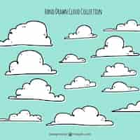 Vecteur gratuit collection de nuages ​​dessinés à la main