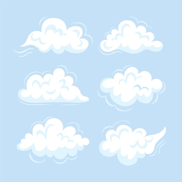 Collection De Nuages Dessinés à La Main