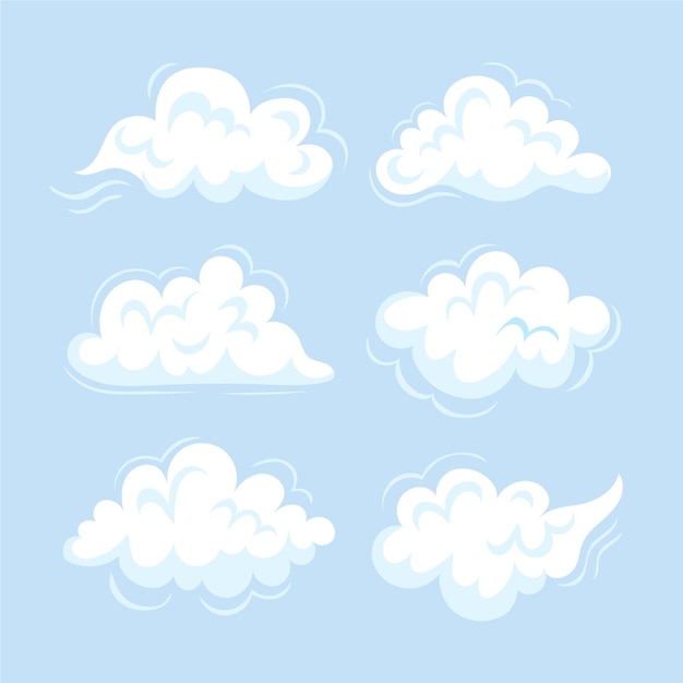 Collection de nuages dessinés à la main
