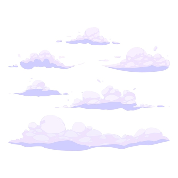 Vecteur gratuit collection de nuages dessinés à la main