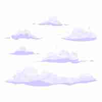 Vecteur gratuit collection de nuages dessinés à la main