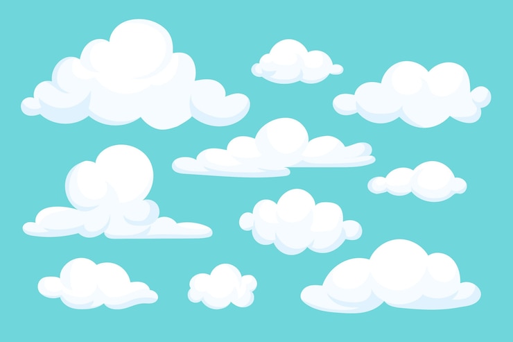 Vecteur gratuit collection de nuages de dessins animés