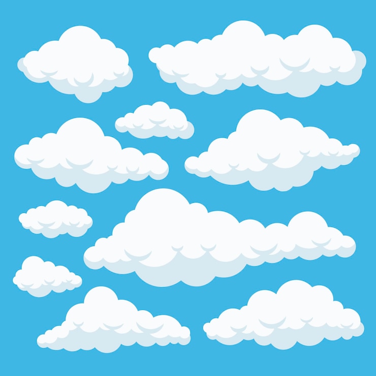 Vecteur gratuit collection de nuages plats