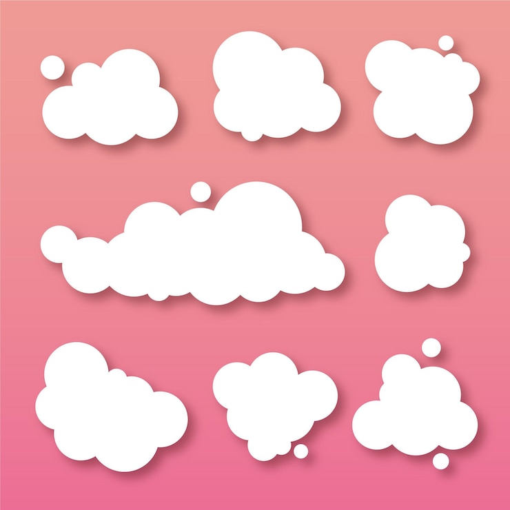 Vecteur gratuit collection de nuages plats