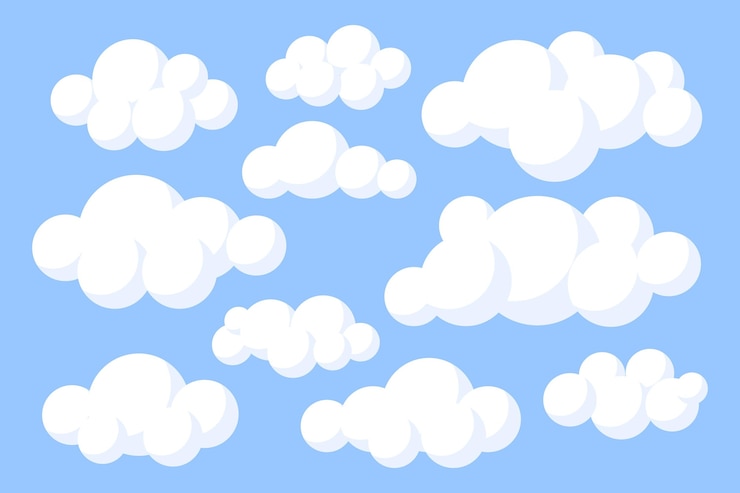 Vecteur gratuit collection de nuages plats