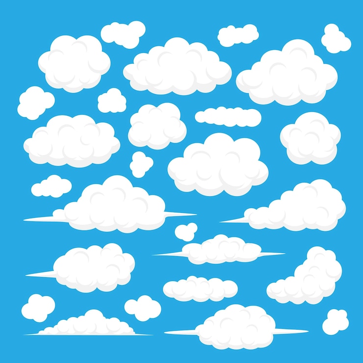 Vecteur gratuit collection de nuages plats