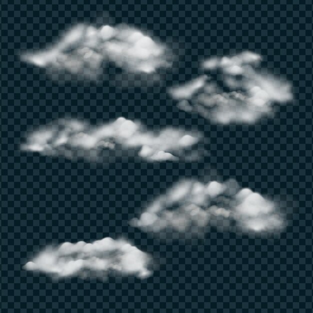 Une collection de nuages réalistes dans le ciel