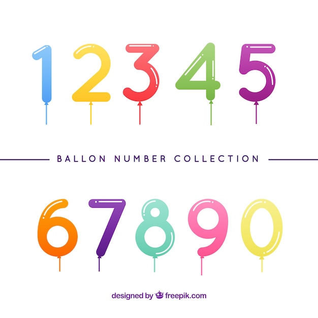 Collection de numéros de ballon coloré