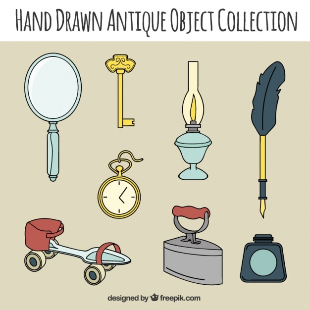 Vecteur gratuit collection d'objets et accessoires vintage