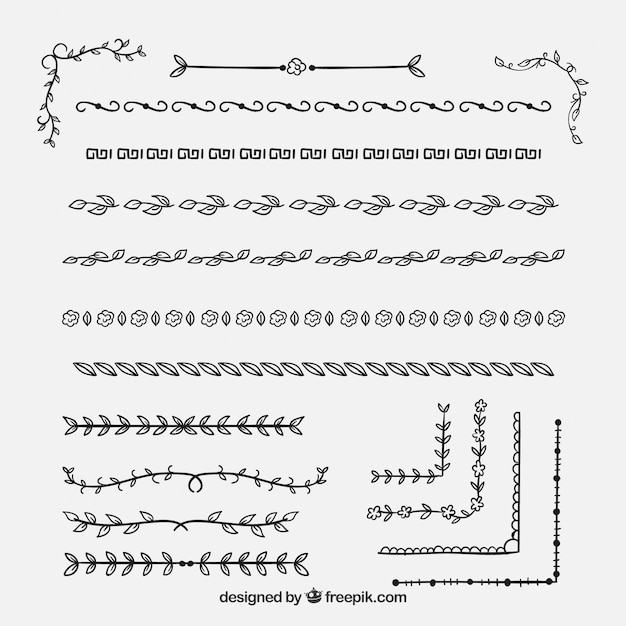 Vecteur gratuit collection d'ornement de feuilles