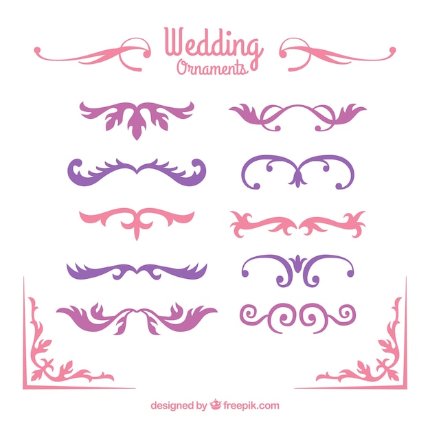 Collection D'ornement De Mariage Plat