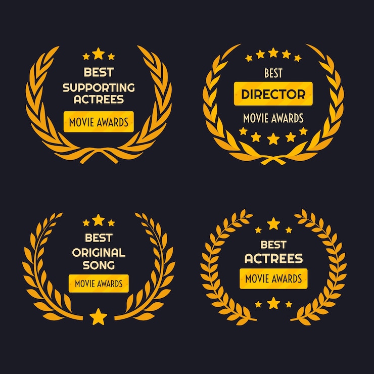 Vecteur gratuit la collection d'ornements des prix du film des oscars.