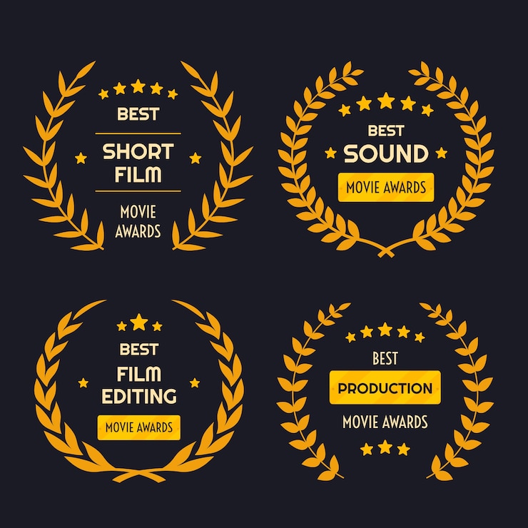 Vecteur gratuit la collection d'ornements des prix du film des oscars.