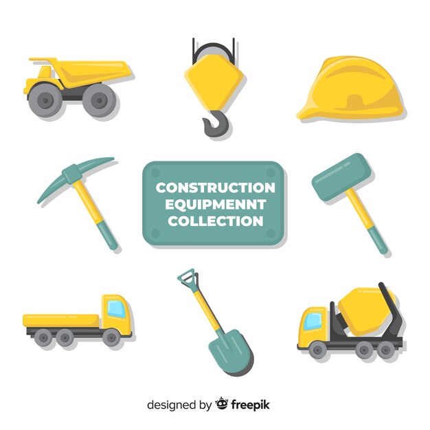 Collection d&#39;outils de construction plate