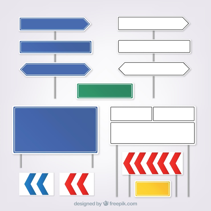 Vecteur gratuit collection de panneaux en design plat