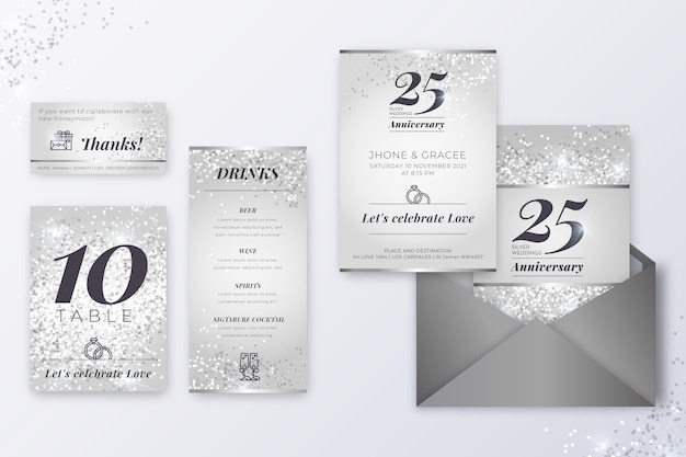 Carte Anniversaire 25 Ans Vecteur Gratuite