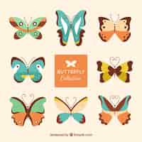 Vecteur gratuit collection de papillons fantastiques