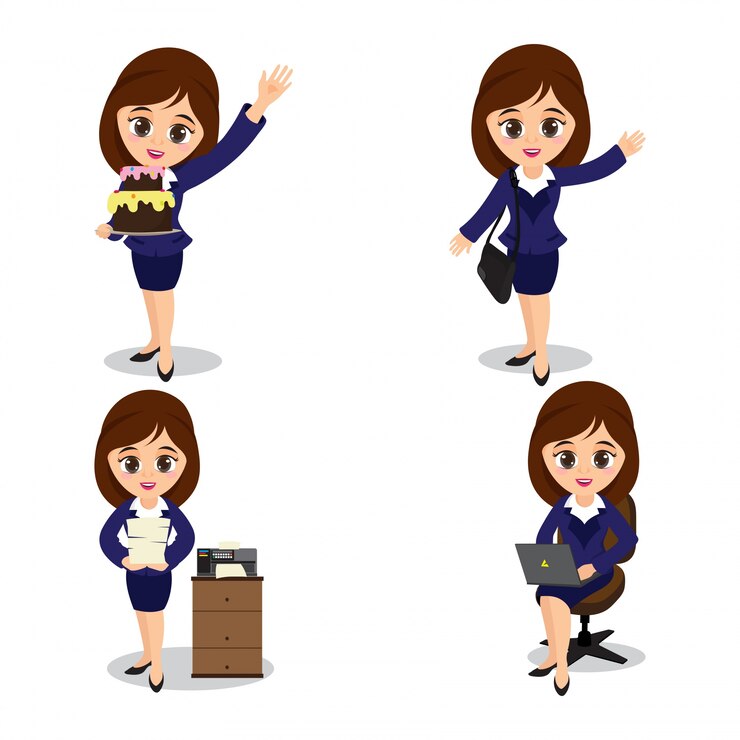 Vecteur gratuit collection de personnage de femme d&#39;affaires