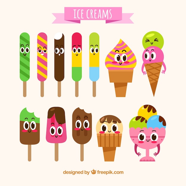 Collection De Personnages De Glaces