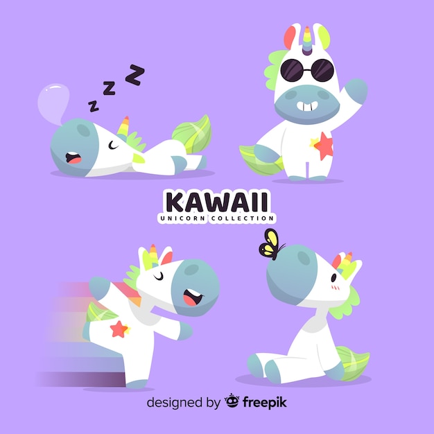 Collection De Personnages De Licorne Kawaii