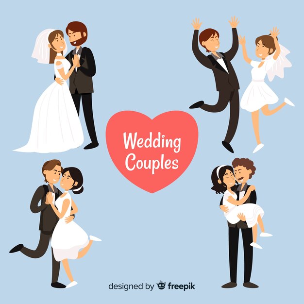 Collection de personnages de mariage