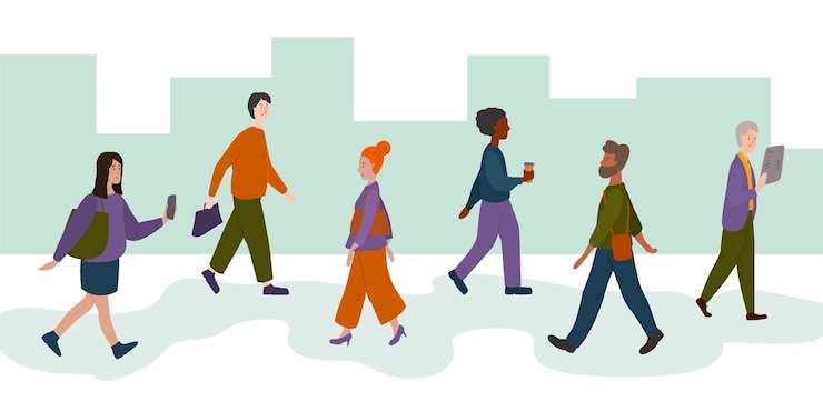 Vecteur gratuit collection de personnes retournant au travail