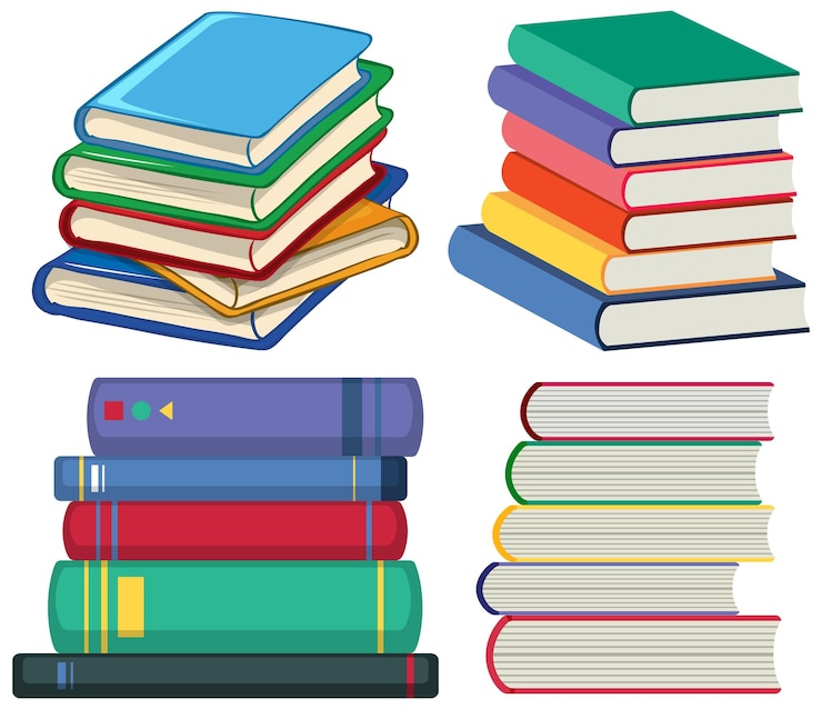Vecteur gratuit collection de piles de livres