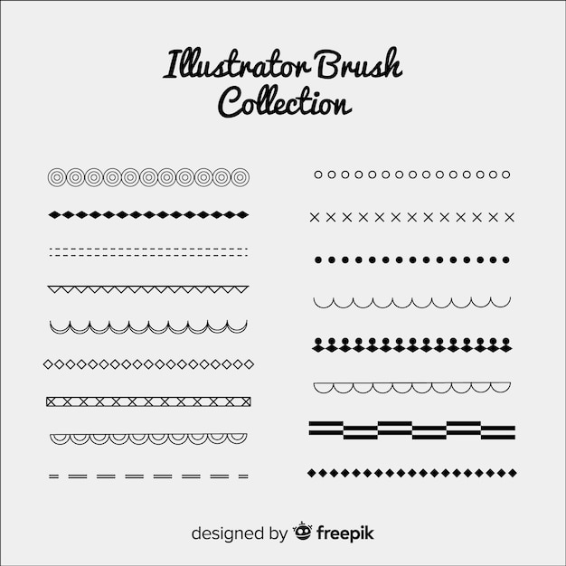 Vecteur gratuit collection de pinceaux illustrator