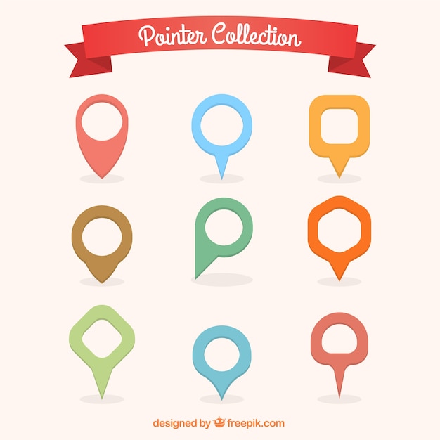 Vecteur gratuit collection pointeur colorful