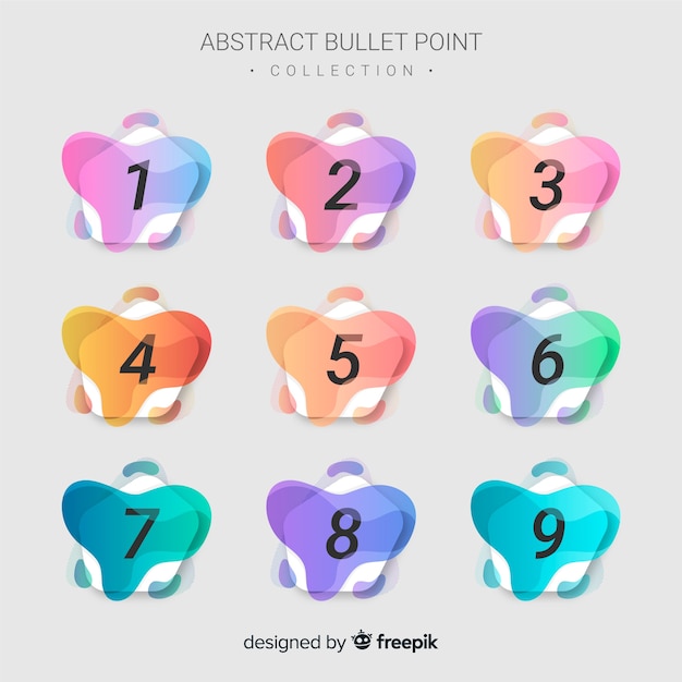 Vecteur gratuit collection de points de balle colorée abstraite