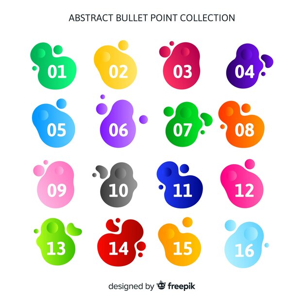 Collection de points de balle colorée abstraite