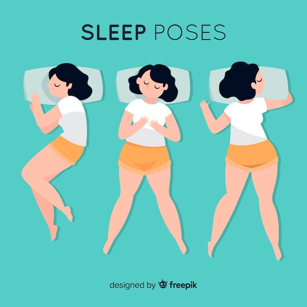 Collection De Poses De Sommeil Plat