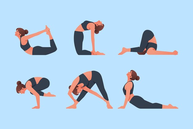 Collection de poses de yoga dégradées