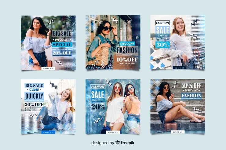 Vecteur gratuit collection de post instagram instagram