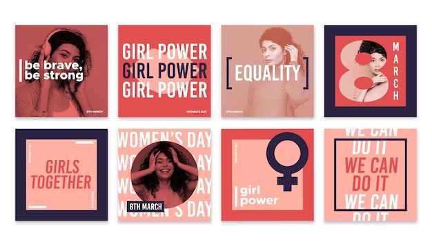 Collection De Posts Instagram De La Journée Internationale De La Femme Plate